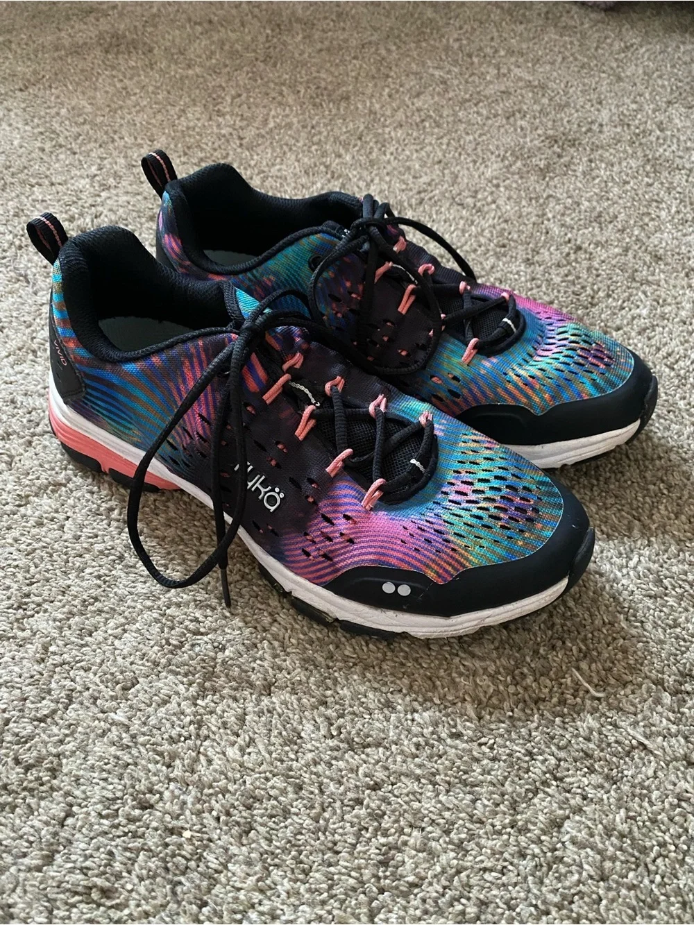 Ryka Kids Multicolor Mesh Athletic Sneakers - Black Accents